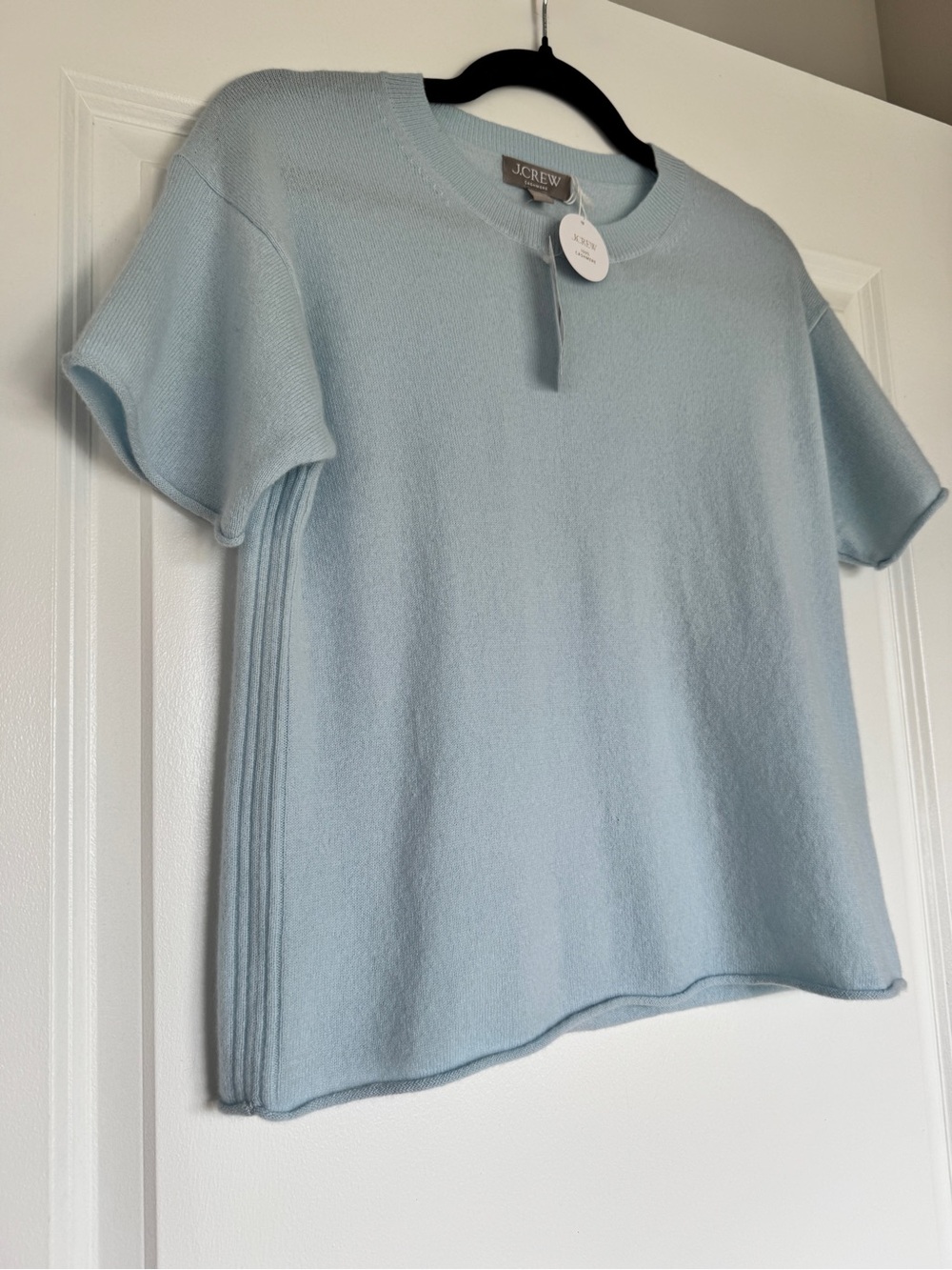 NWT J. CREW Women’s Cashmere relaxed T-shirt Dark Midday Skies Blue XS *NOTE*